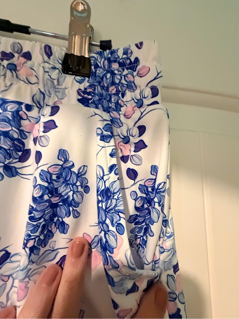 Simply Southern White Skort with Blue and Pink Floral Clusters - Picture 5 of 9